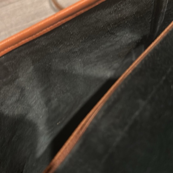 Vintage Dooney & Bourke Black & Brown Fold Over Leather Crossbody Should… - Picture 10 of 16
